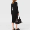 Zipper-Neck Ribbed Knit Midi Dress Zipper-Neck Ribbed Knit Midi Dress